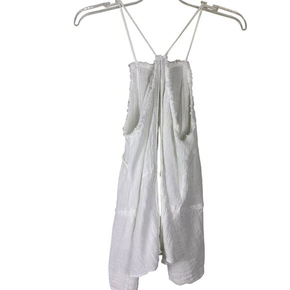 Zara TRF‎ Flowy Backless Frayed Off White Resortwear Bohochic Tank Top Medium - Picture 9 of 13